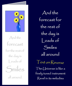 Forecast of Smiles. Bookmark Gift Card with original inspirational quotes by Peter Karsten from his book "Be Great.  Be You."