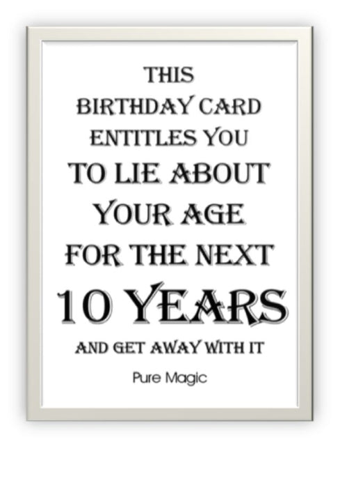 Wholesale Greeting Cards.  Designer Greeting Card birthday card with humour black and white blank inside