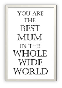 Wholesale Greeting Cards. Best mum in the whole wide world greeting card.  Don't wait for mother's day.  Send it now.