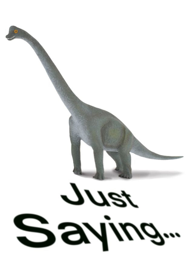 Cheeky Greeting Card with a dinosaur on it with text 