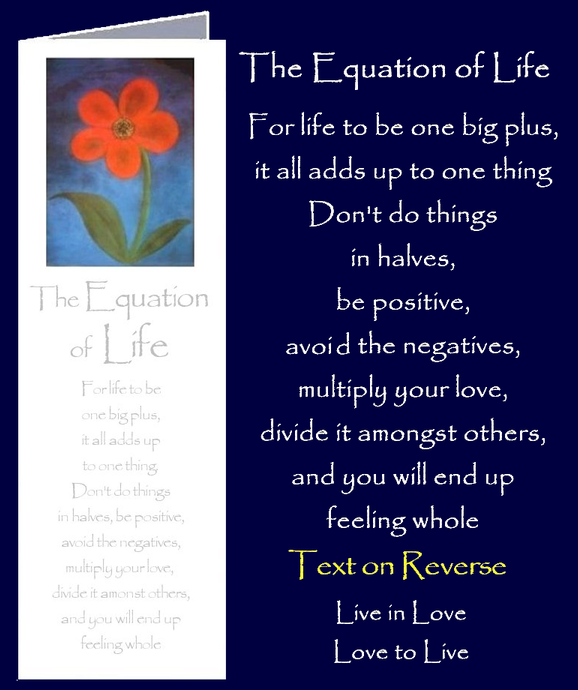 The Equation of Life by Peter Karsten from his book 