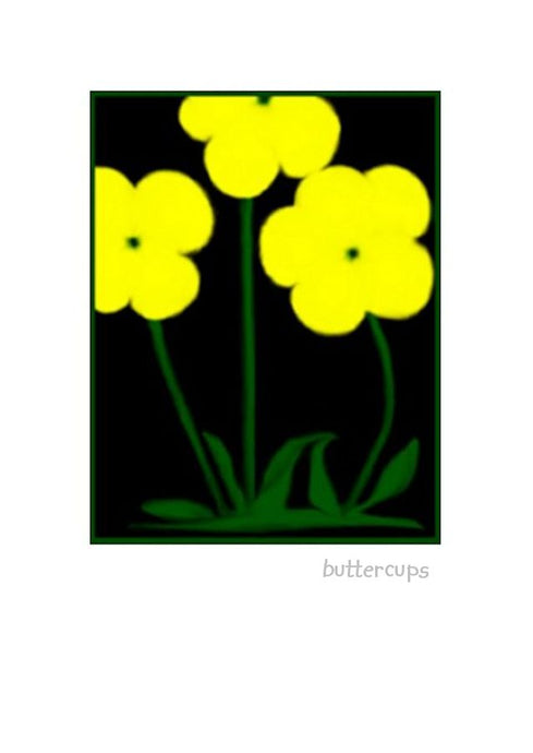 Wholesale Greeting Cards. Buttercups on a lovely greeting card, note card. Blank on the inside. Suitable for all occasions.