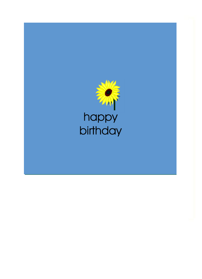 Greeting Card with Happy Birthday and a tiny sunflower above the text.  Really sweet.  Blank on the inside.  The finest quality archival white linen card.
