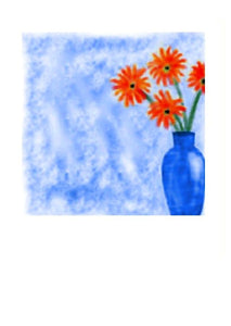 CC111 - Red flowers Blue Vase