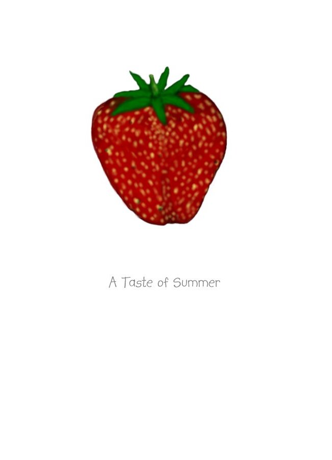 Strawberry on an all occasion greeting or note card