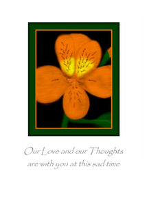 Sympathy card with Love and Thoughts
