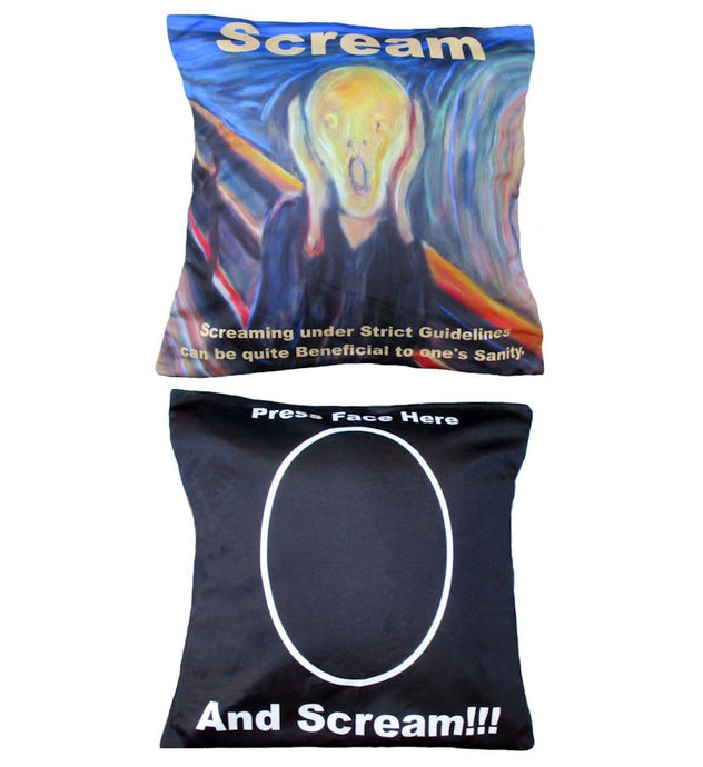 The Official Scream Novelty Cushion Cover.  45cm x 45cm by Chelsea Design NZ