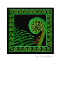 Koru Art Card, Note Card, Wholesale Greeting Cards by New Zealand Artist Peter Karsten.