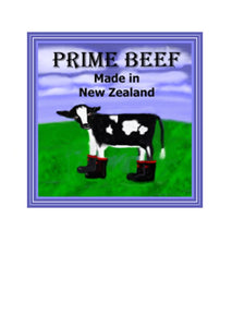 Wholesale Greeting Cards featuring a friesan calf wearing the iconic NZ redband gumboots.  By Artist Peter Karsten