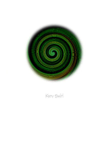 Wholesale Greeting Cards.  Art Card Koru Swirl by New Zealand artist Peter Karsten. This contemporary artwork of the Koru symbolises New Life, New Beginnings, Growth, Peace and Harmony.