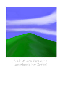 A Hill in New Zealand by NZ Artist Peter Karsten. Wholesale greeting cards, note cards & art cards