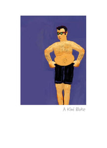 A Kiwi Bloke by New Zealand Artist Peter Karsten.  Wholesale Greeting Cards, Note Cards & Art Cards