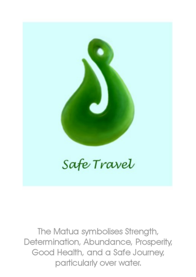 The Matua, Fish Hook symbolising Safe Travel.  NZ Greeting Card by Peter Karsten