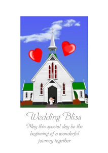 Wedding Greeting Card - Wedding Bliss - Blank on the inside