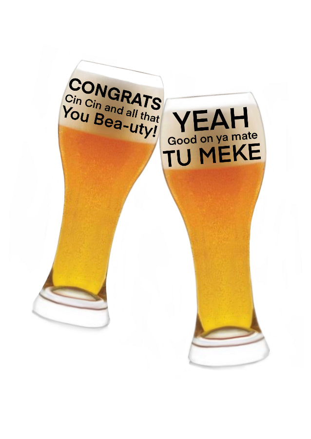 A Beer Toast for any occasion with a Kiwiana flavour. Greeting Card by Peter Karsten