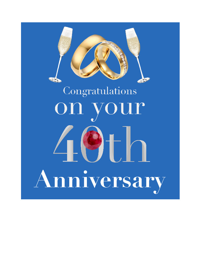 40th Ruby Wedding Anniversary Greeting Card by NZ Artist Peter Karsten - The Chelsea Card Co. - Simply Special.  Wholesale Greeting Cards Made in New Zealand