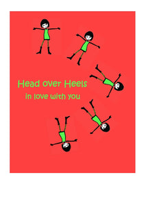 Greeting Card - head over heels in love with you.  Blank on the inside.