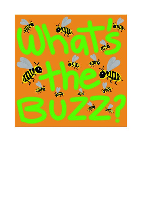 Note card with bees on it.  What's the buzz?  Blank on the inside.